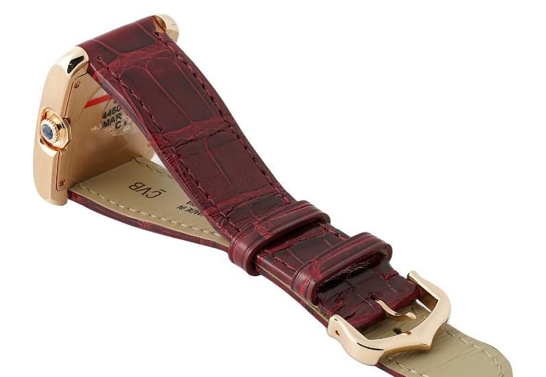 The comfortable replica Cartier Tank Anglaise WJTA0007 watches have red alligator leather straps.