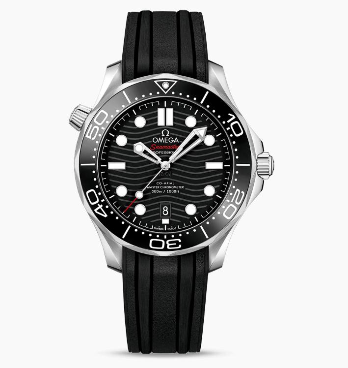 The 42 mm replica Omega Seamaster 300M 210.32.42.20.01.001 watches have black dials.