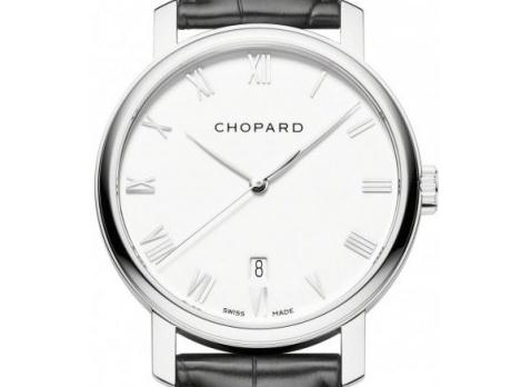 The 40 mm replica Chopard Classic 161278-1001 watches have white dials.