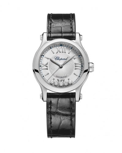 The 30 mm copy Chopard Happy Diamonds 278573-3001 watches have silvery dials.