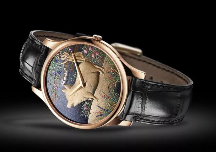 The luxury copy Chopard watches are made from 18k rose gold.