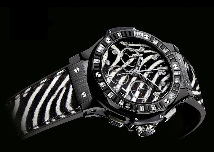 The 41 mm copy watches are made from black ceramic.