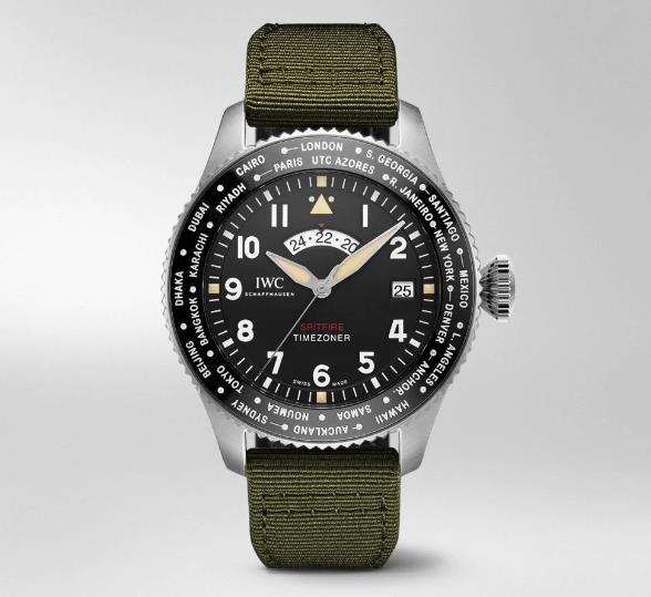 The black dials copy watches have green straps.